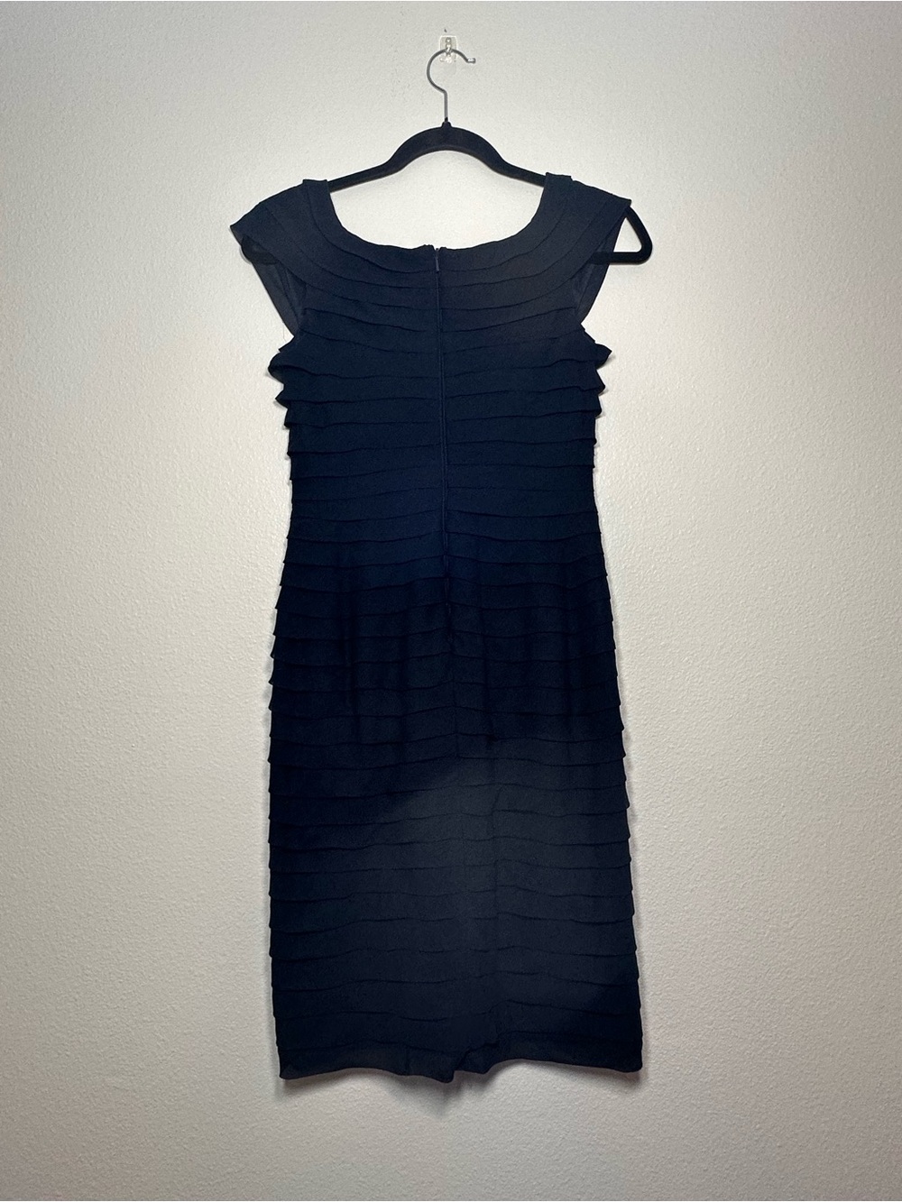 Tadashi Shoji Black Layered Midi Dress